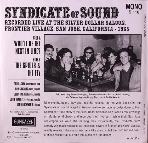 Syndicate Of Sound : Who'll Be The Next In Line? (7", Single, Mono, Blu)