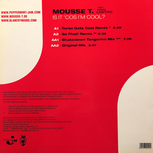 Mousse T. : Is It 'Cos I'm Cool? (12")