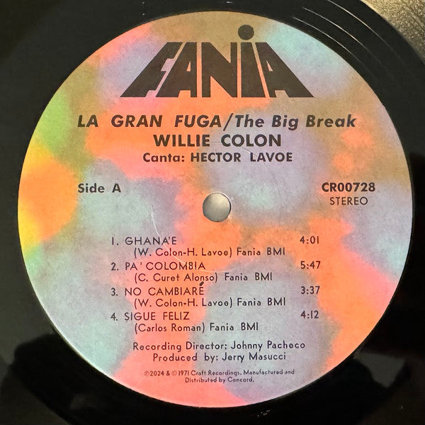 Willie Colón : Wanted By FBI / The Big Break - La Gran Fuga (LP, Album, RE)