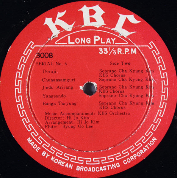 Cha Kyung Kim* : Korean Folk Songs (LP)