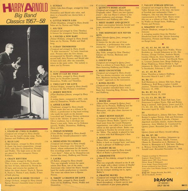 Harry Arnold : Harry Arnold - Big Band Classics 1957-58 (2xLP, Album, Comp, Mono, RE)