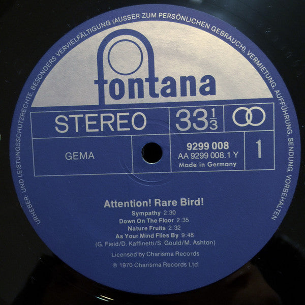 Rare Bird : Attention! Rare Bird! (LP, Comp)