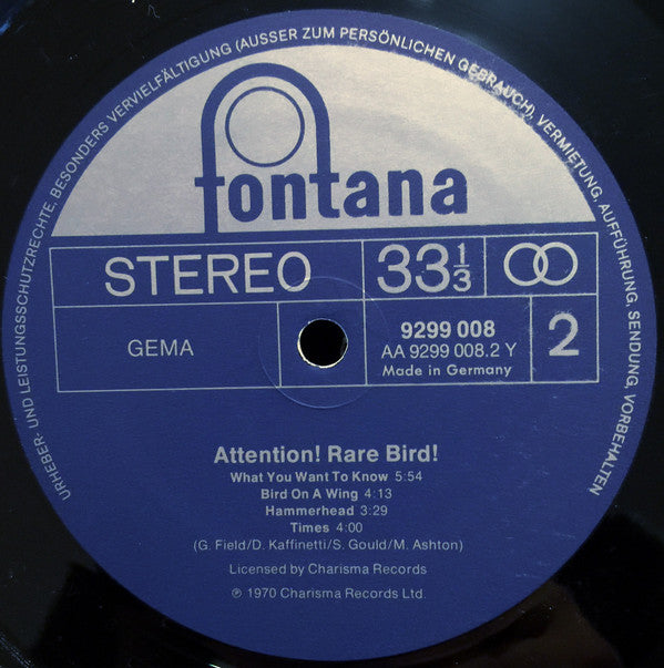 Rare Bird : Attention! Rare Bird! (LP, Comp)