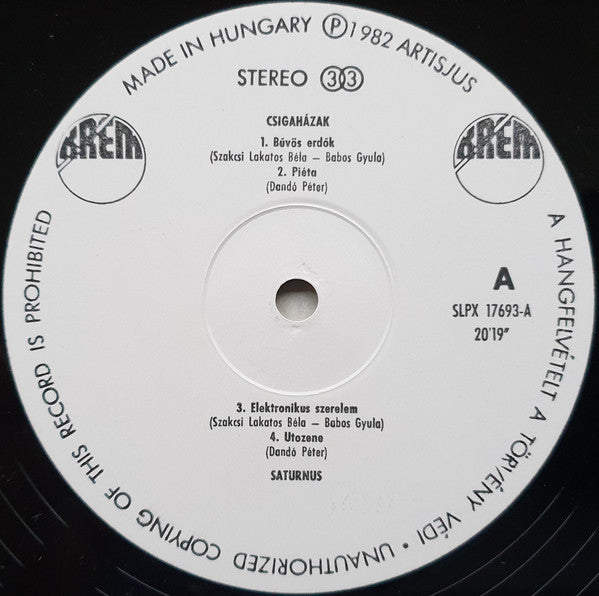 Saturnus (4) : Csigaházak (LP, Album)
