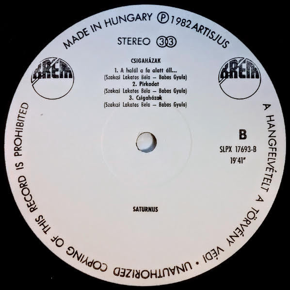 Saturnus (4) : Csigaházak (LP, Album)
