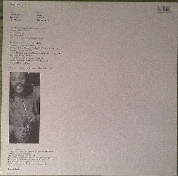 Oliver Lake : Gallery (LP, Album)