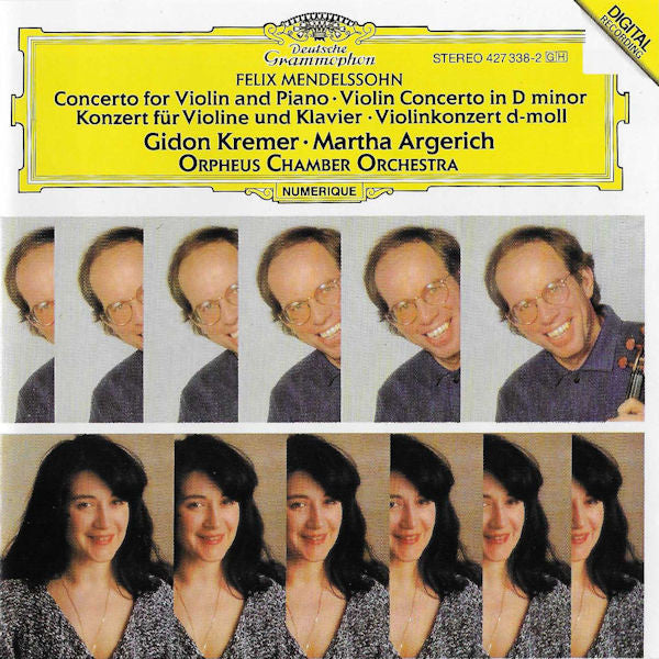 Felix Mendelssohn-Bartholdy - Gidon Kremer • Martha Argerich • Orpheus Chamber Orchestra : Concerto For Violin And Piano • Violin Concerto In D Minor (CD, Album)