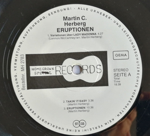 Martin C. Herberg : Eruptionen (LP, Album)