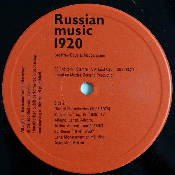 Geoffrey Douglas Madge : Russian Music 1920 (LP)