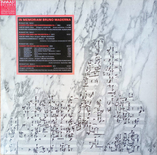 Bruno Maderna : In Memoriam Bruno Maderna 1920 - 1973 (2xLP, Album, Gat)
