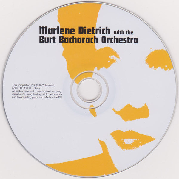 Marlene Dietrich With Burt Bacharach & His Orchestra : Marlene Dietrich With The Burt Bacharach Orchestra (CD, Comp, Promo)