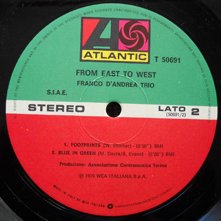 Franco D'Andrea Trio With Dodo Goya & Bruno Biriaco : From East To West (LP, Album)