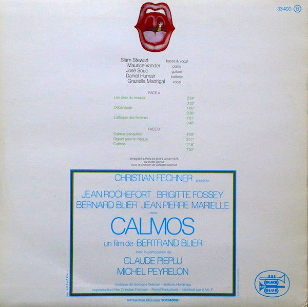 Georges Delerue & Slam Stewart : Calmos (Musique Originale Du Film) (LP, Album)