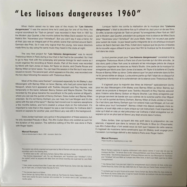 Art Blakey & The Jazz Messengers Avec Barney Wilen : Les Liaisons Dangereuses 1960 (LP, Album, Mono, RE, 180)