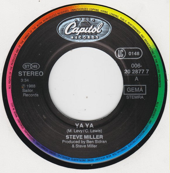 Steve Miller : Ya Ya (7")