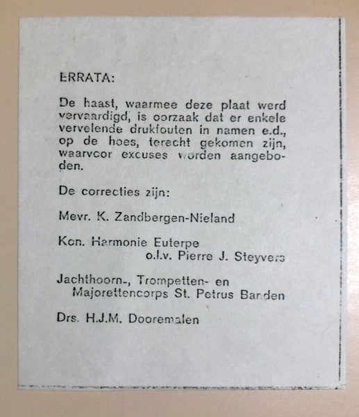 Various : Venray Van Horen Zeggen (LP, Comp, Mono)