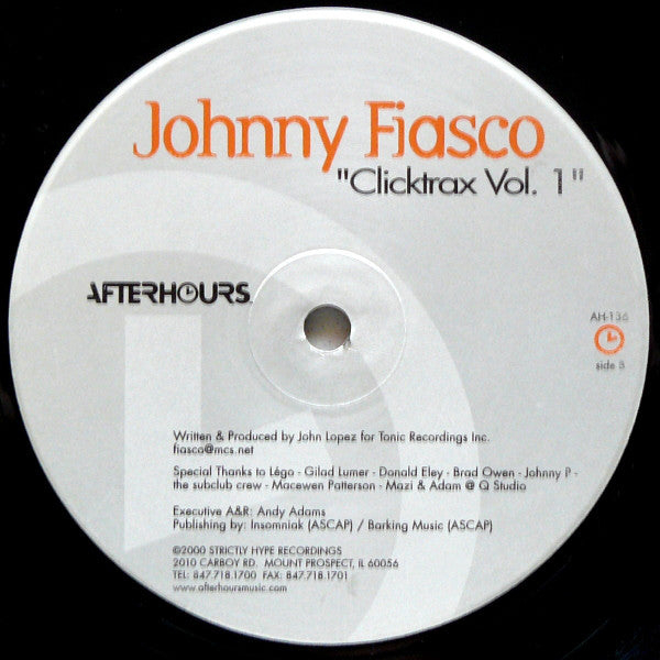 Johnny Fiasco : Clicktrax Vol. 1 (12")