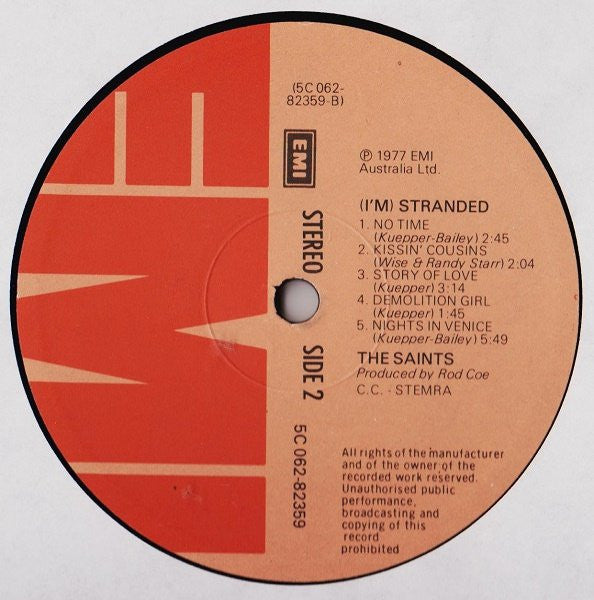 The Saints (2) : (I'm) Stranded (LP, Album)
