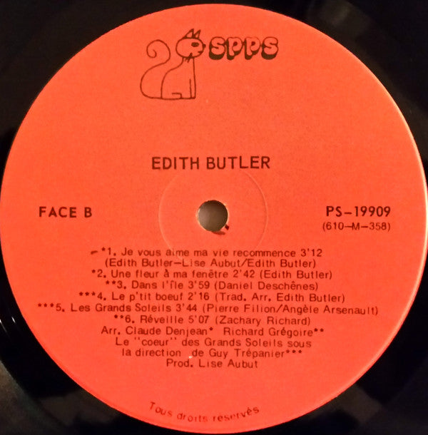 Edith Butler : Edith Butler (LP, Album)