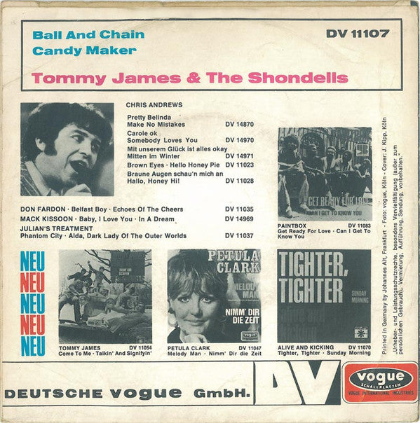 Tommy James : Ball And Chain (7", Single)