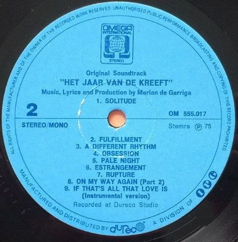 Marian De Garriga : Het Jaar Van De Kreeft (Original Soundtrack) (LP)