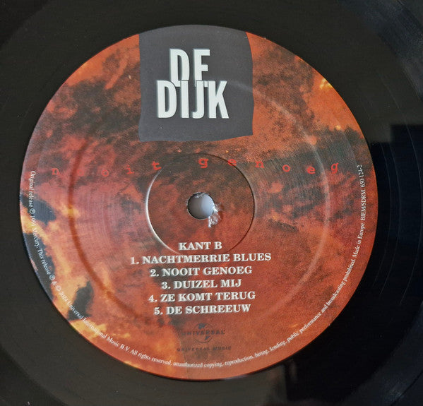 De Dijk : Nooit Genoeg (LP, Album, RE)