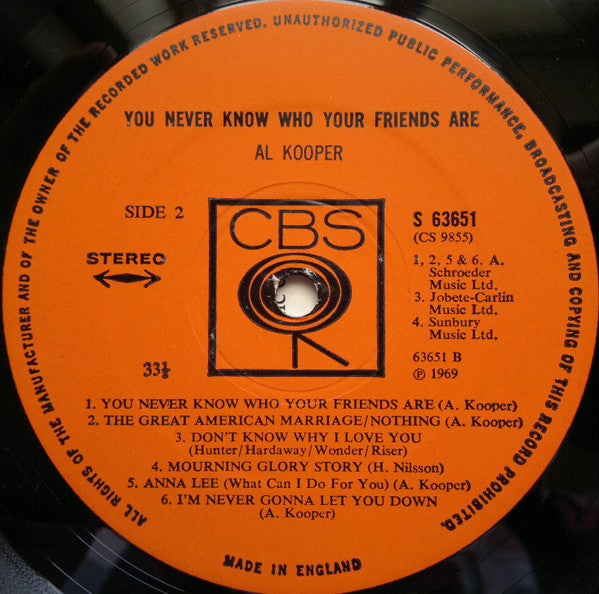 Al Kooper : You Never Know Who Your Friends Are (LP, Album)