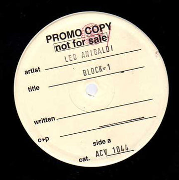 Leo Anibaldi : Block-1 (12", Promo)