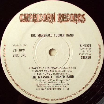 The Marshall Tucker Band : The Marshall Tucker Band (LP, Album, Gat)