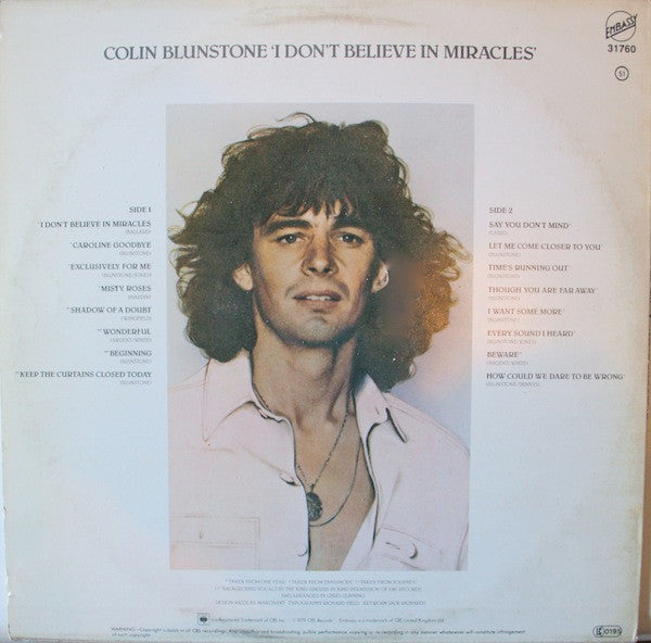 Colin Blunstone : I Don't Believe In Miracles (LP, Album, Comp)