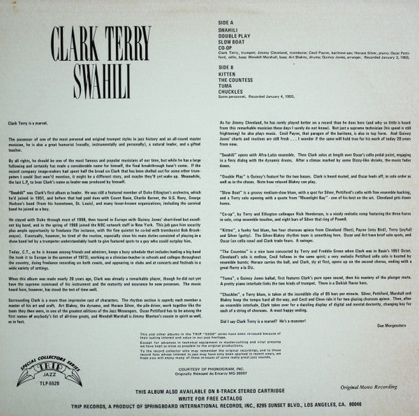 Clark Terry : Swahili (LP, Album, Mono, RE)