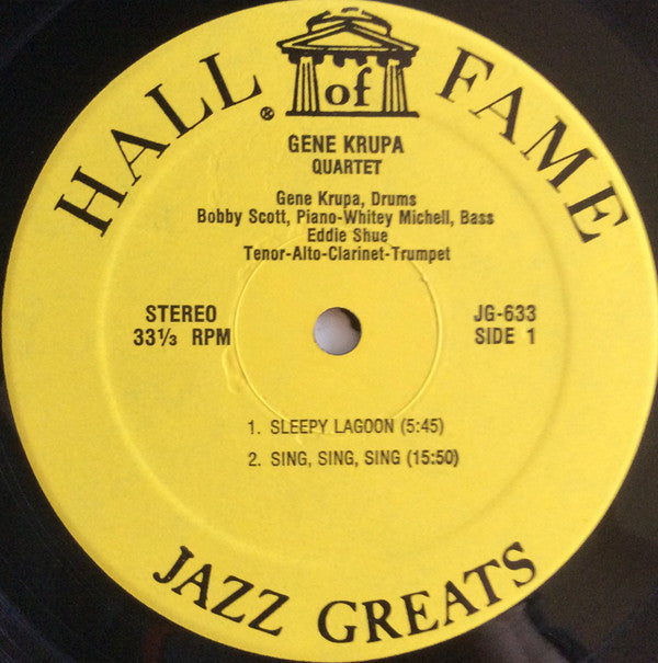 The Gene Krupa Quartet / Clifford Brown and Max Roach : Hall Of Fame - Jazz Greats (LP, Album)