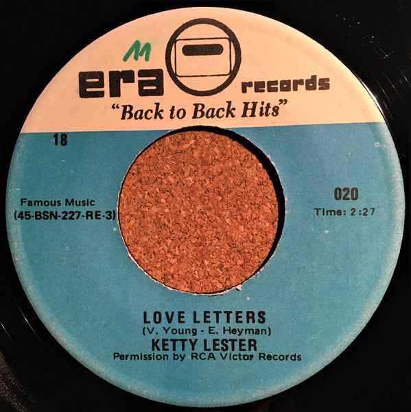 Ketty Lester : Love Letters / But Not For Me (7", Single, RE)