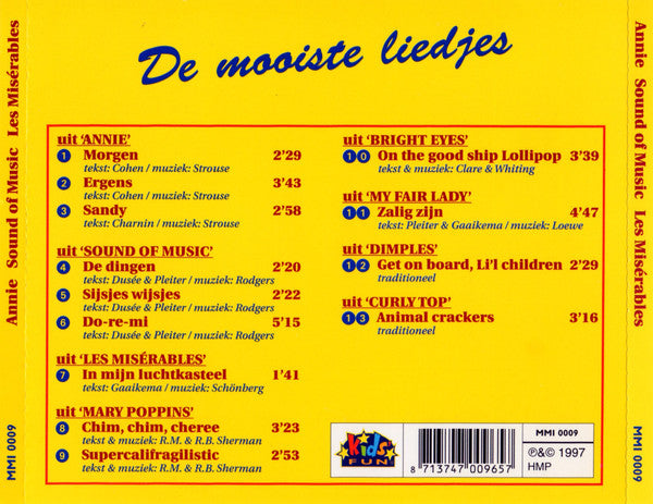 Various : de Mooiste Liedjes Uit de Musicals Annie, Sound Of Music, Les Misérables e.v.a. (CD)