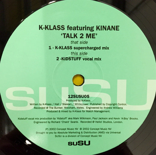 K-Klass Featuring Kinane : Talk To Me (12")