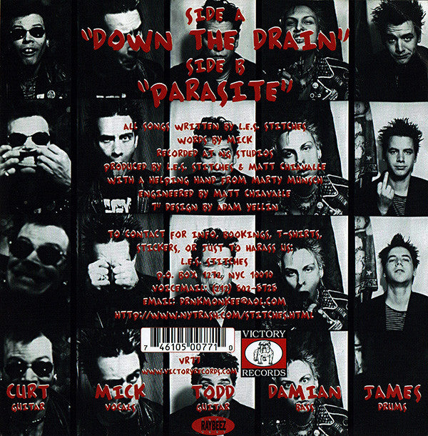 L.E.S. Stitches : Down The Drain b/w Parasite (7", Single)