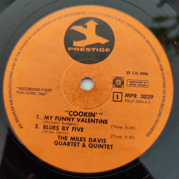 The Miles Davis Quintet : Cookin' With The Miles Davis Quintet (LP, Album, Mono, RE)
