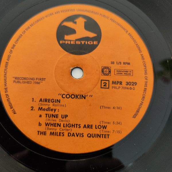 The Miles Davis Quintet : Cookin' With The Miles Davis Quintet (LP, Album, Mono, RE)