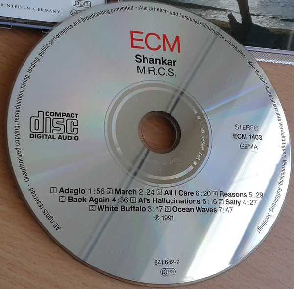 Shankar : M.R.C.S. (CD, Album)