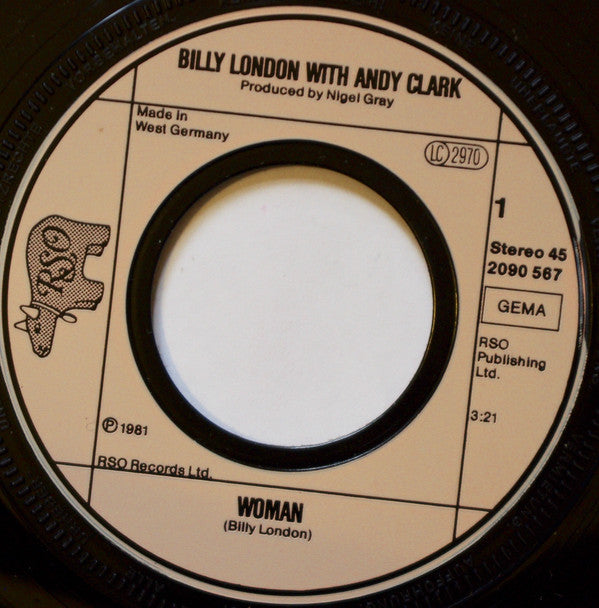 Billy London And Andy Clark (2) : Woman (7", Single)