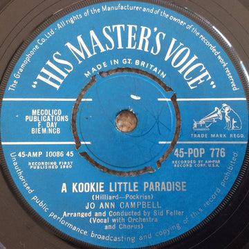 Jo Ann Campbell : A Kookie Little Paradise / Bobby, Bobby, Bobby (7", Single)