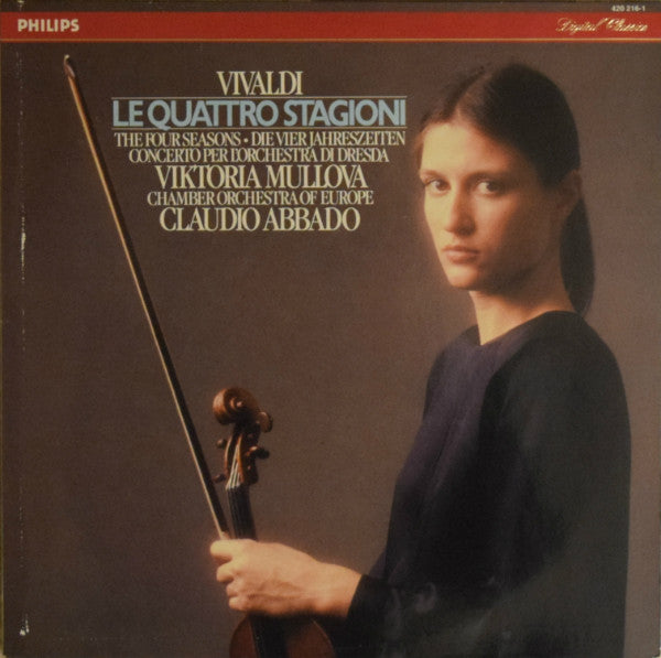 Antonio Vivaldi – Viktoria Mullova, The Chamber Orchestra Of Europe, Claudio Abbado : Le Quattro Stagioni = The Four Seasons = Die Vier Jahreszeiten / Concerto Per L’orchestra Di Dresda (LP, Album)