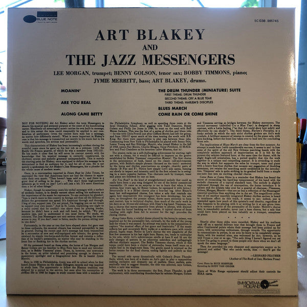 Art Blakey & The Jazz Messengers : Moanin' (LP, Album, RE, TP, W/Lbl)