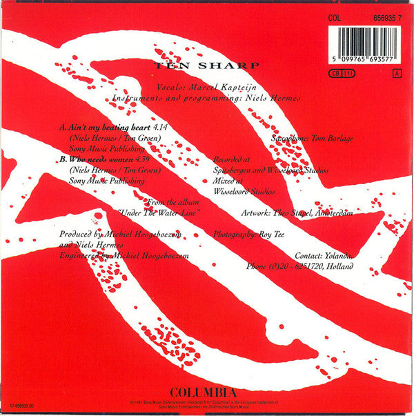 Ten Sharp : Ain't My Beating Heart (7", Single, Ltd + 7", S/Sided, Single, Promo, W/Lb)
