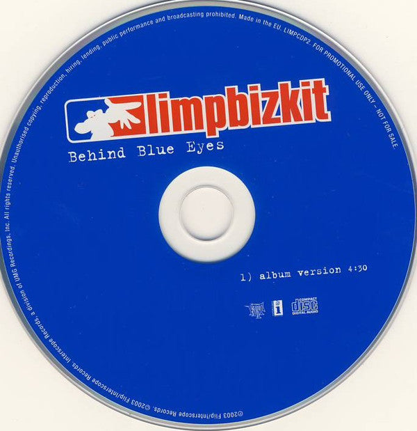 Limp Bizkit : Behind Blue Eyes (CD, Single, Promo)