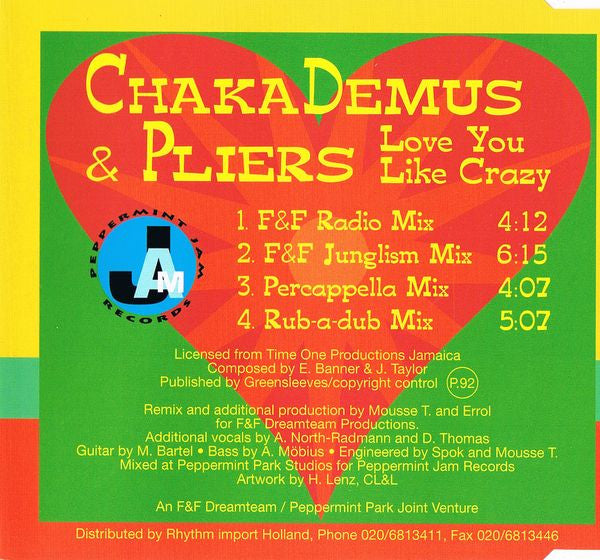 Chaka Demus & Pliers : Love You Like Crazy (CD, Maxi)