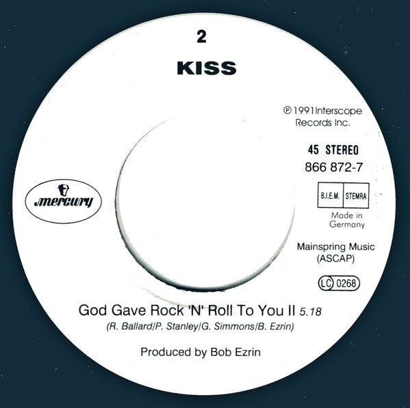 Kiss : Unholy (7", Single)