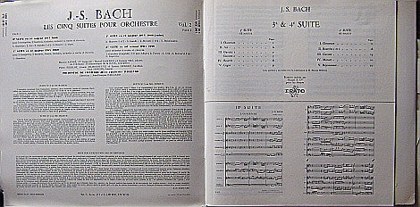 Johann Sebastian Bach, Orchestre De Chambre Jean-François Paillard, Jean-François Paillard : Cinq Suites Pour Orchestre (Volume II: 3e Suite En Ré Majeur BWV 1068 - 4e Suite En Ré Majeur BWV 1069 - 5e Suite En Sol Mineur BWV 1070) (LP, Gat)