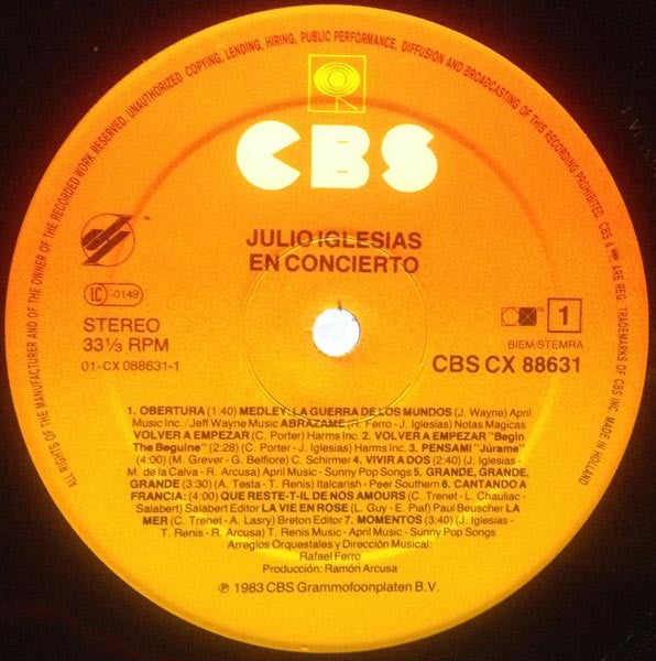 Julio Iglesias : En Concierto (2xLP, Album, Gat)