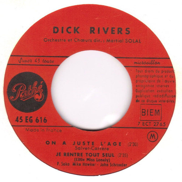 Dick Rivers : On A Juste L’âge (7", EP)